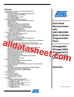 ATMEGA2560 Datasheet (PDF) Download .